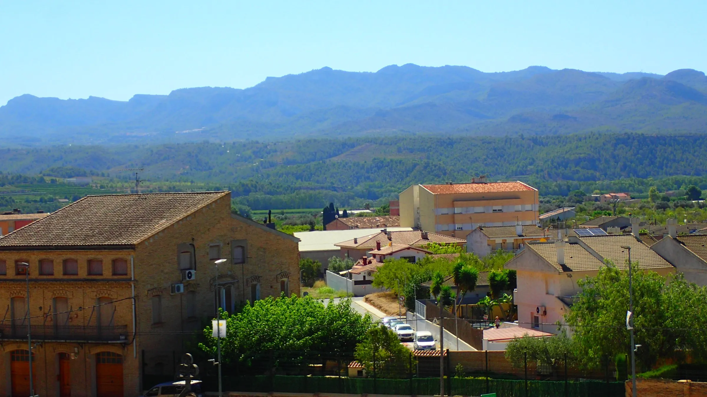 View over the Catalan countryside from the apartment balcony